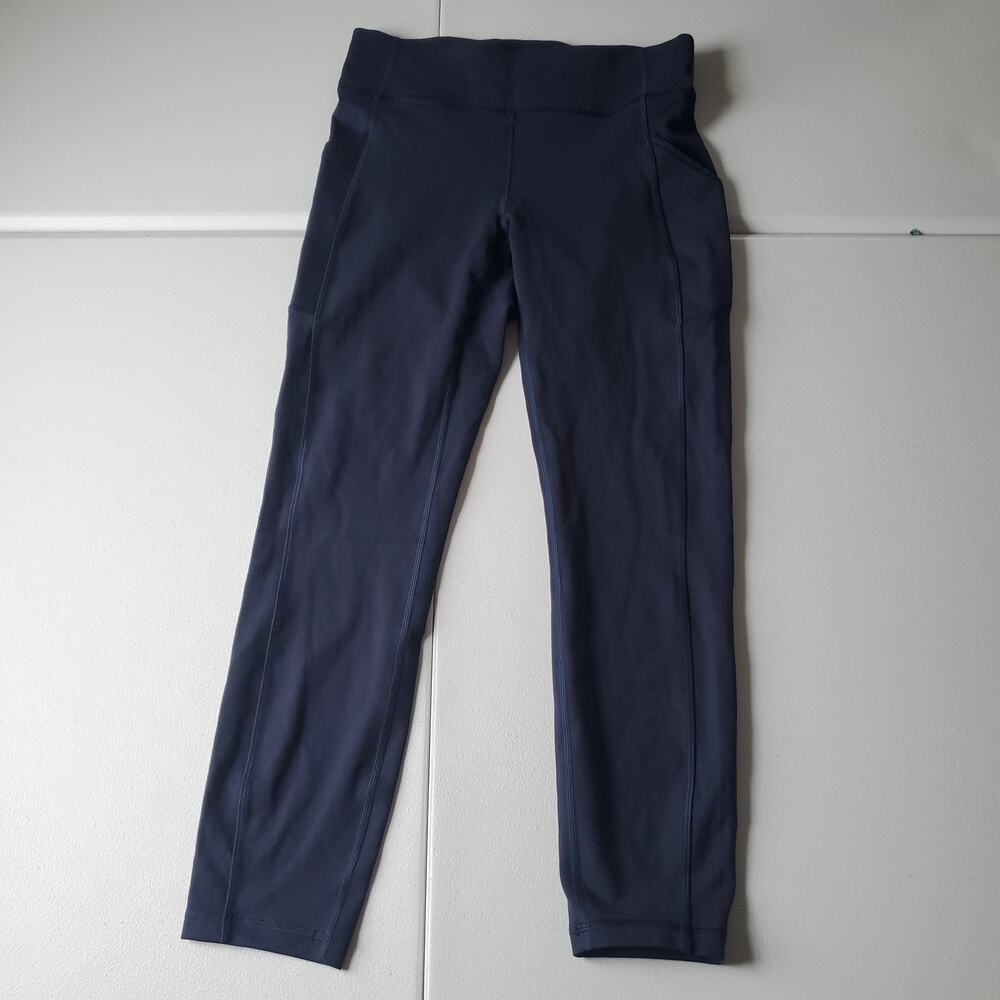 Lululemon lnvigorate Leggings Leggings Womens 8 Blue High Rise 25" Pockets Yoga